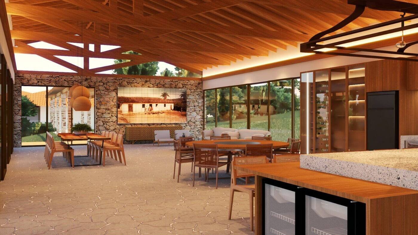Varanda Gourmet — Espaço de Estar e Adega — Casa M|P, Porto Feliz, SP — ML Arquitetos Associados